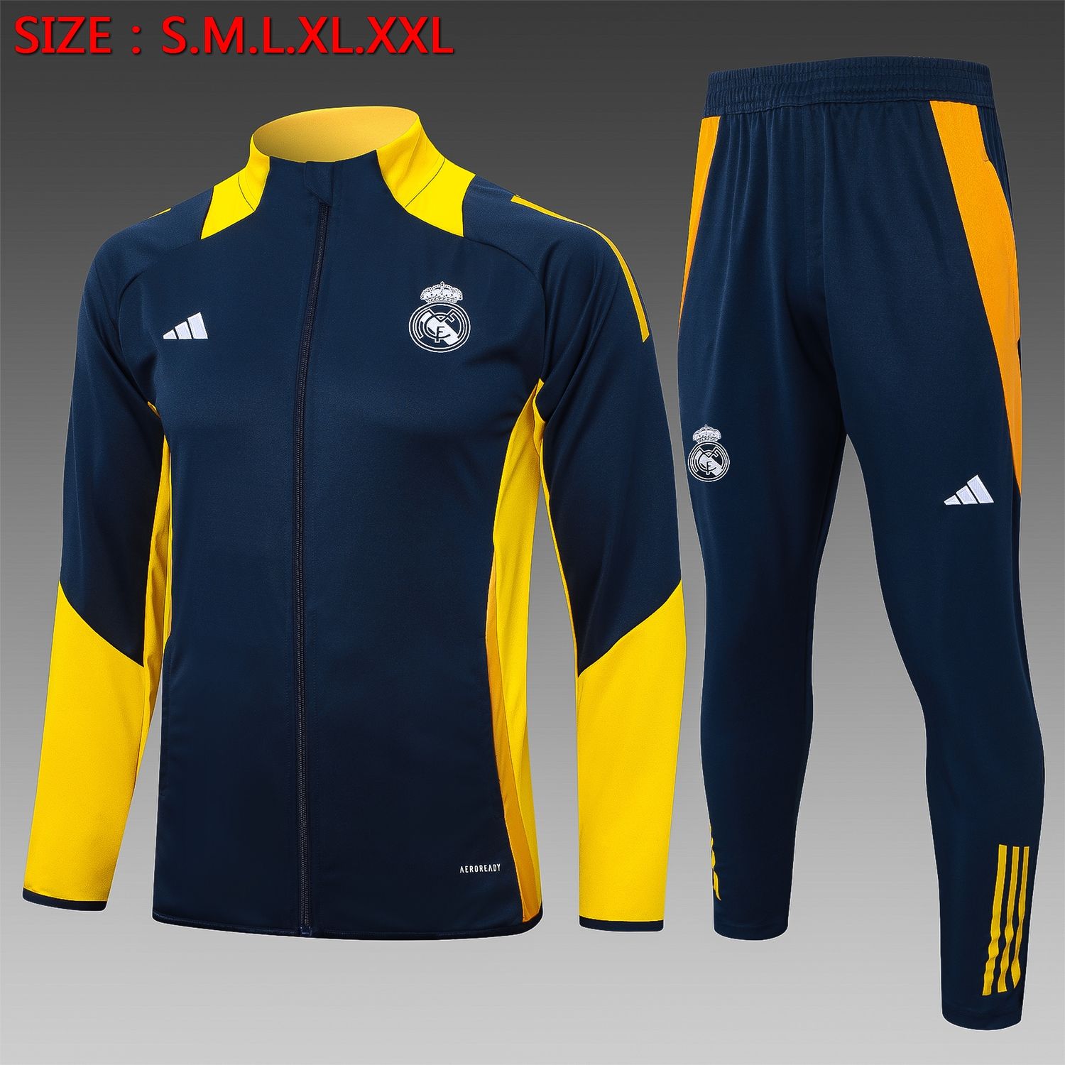 Real Madrid Navy and Yellow Tracksuit Set