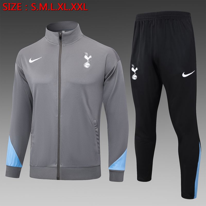 Tottenham Grey and Black Tracksuit Set