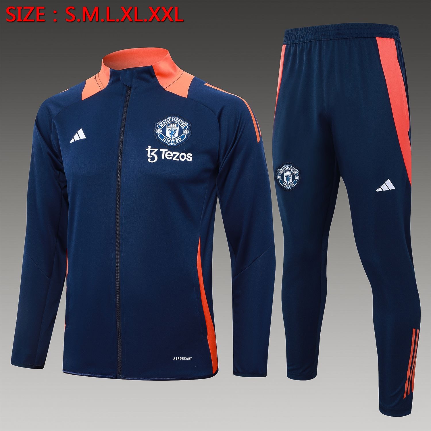 Man United Navy and Orange Tracksuit Set