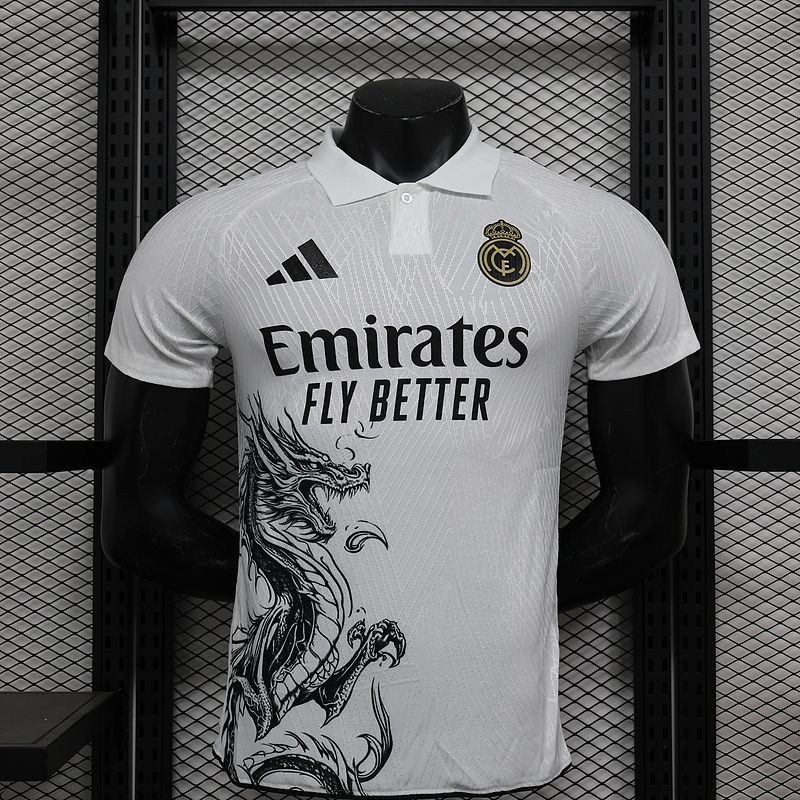 Real Madrid White and Black Dragon Special Vapor Jersey