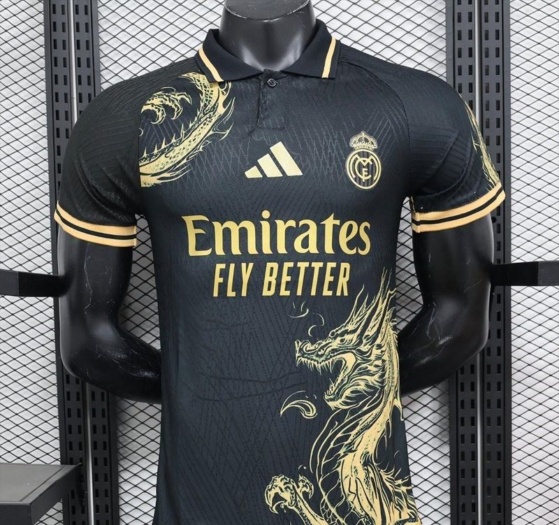 Real Madrid Black and Tan Dragon Special Vapor Jersey