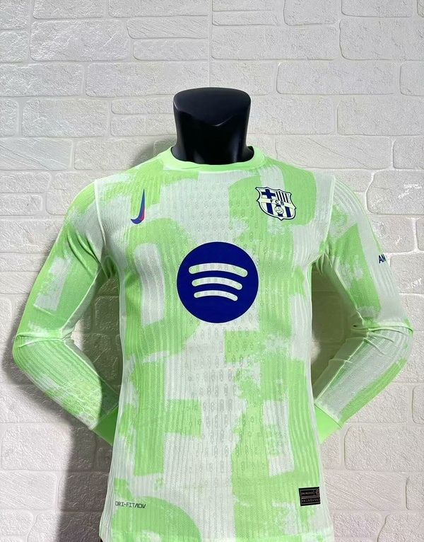 Barcelona Third Sponsor Long Sleeve Player Jersey Barcelona Third Sponsor Long Sleeve Player Jersey