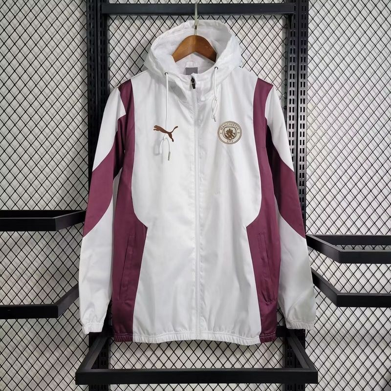 Man United White and Maroon Windbreaker 