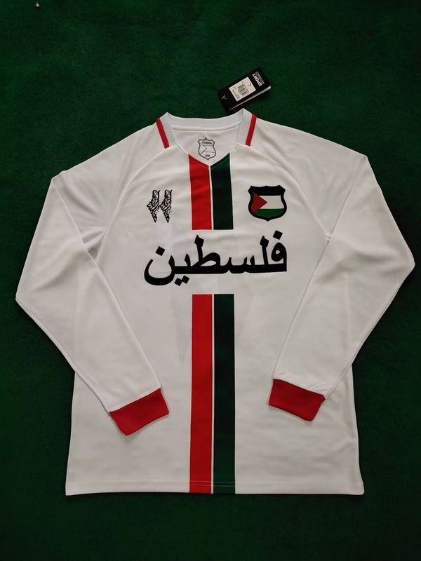 Palestine White Long Sleeve Fan Jersey