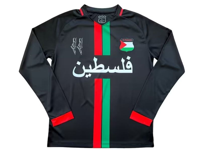Palestine Black Long Sleeve Fan Jersey Palestine Black Long Sleeve Fan Jersey