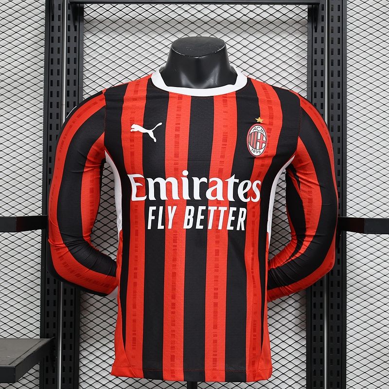 AC Milan Home Long Sleeve Player Jersey
