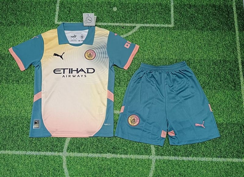 Manchester City Kids Blue and Beige Special Kit Manchester City Kids Blue and Beige Special Kit