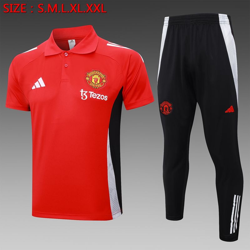 Man United Red and Black Short Sleeve Tracksuit