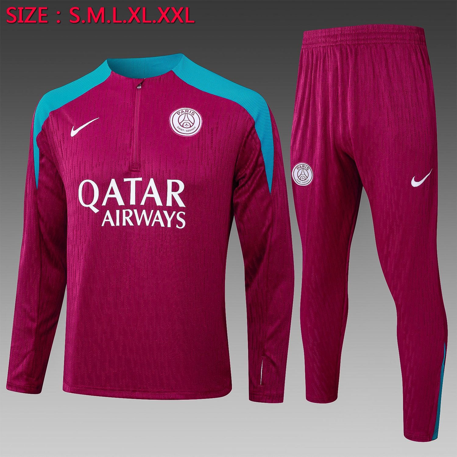 PSG Maroon and Blue Long Sleeve Training Set 
