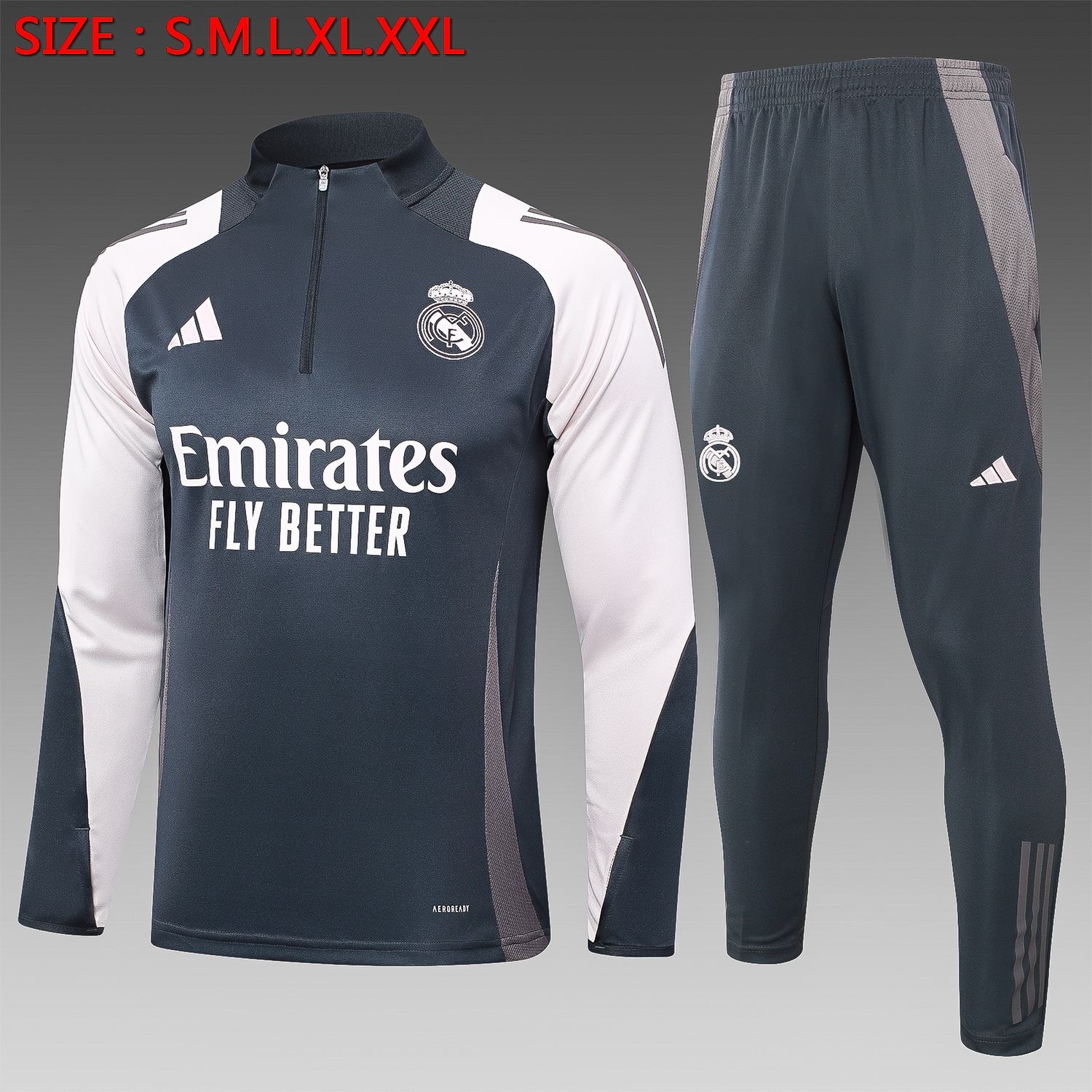 Real Madrid Grey and White Training Set 