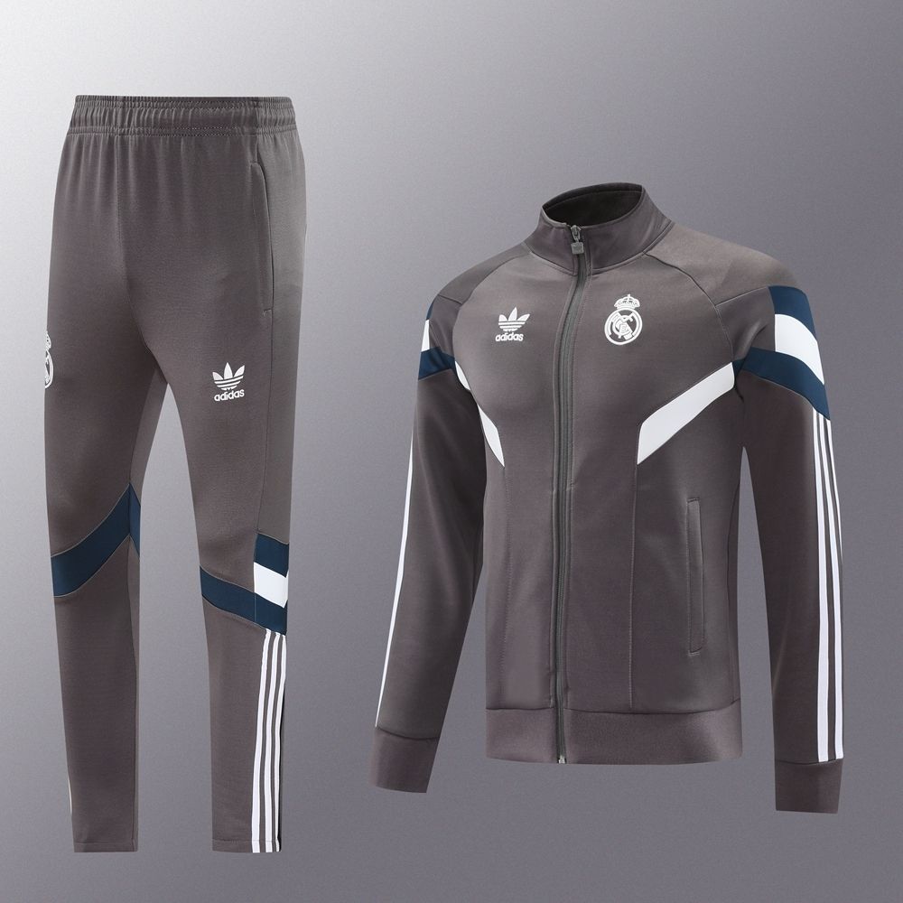 Real Madrid Grey, White and Navy Tracksuit Set