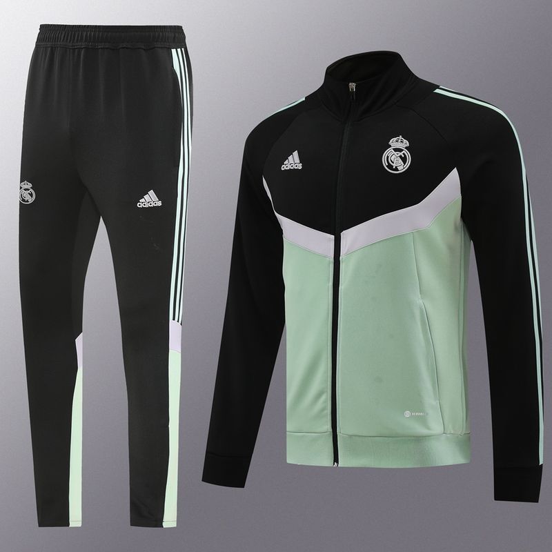 Real Madrid Black and Green Tracksuit Set