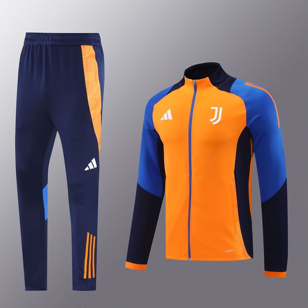 Juventus Orange and Navy Long Sleeve Tracksuit Set