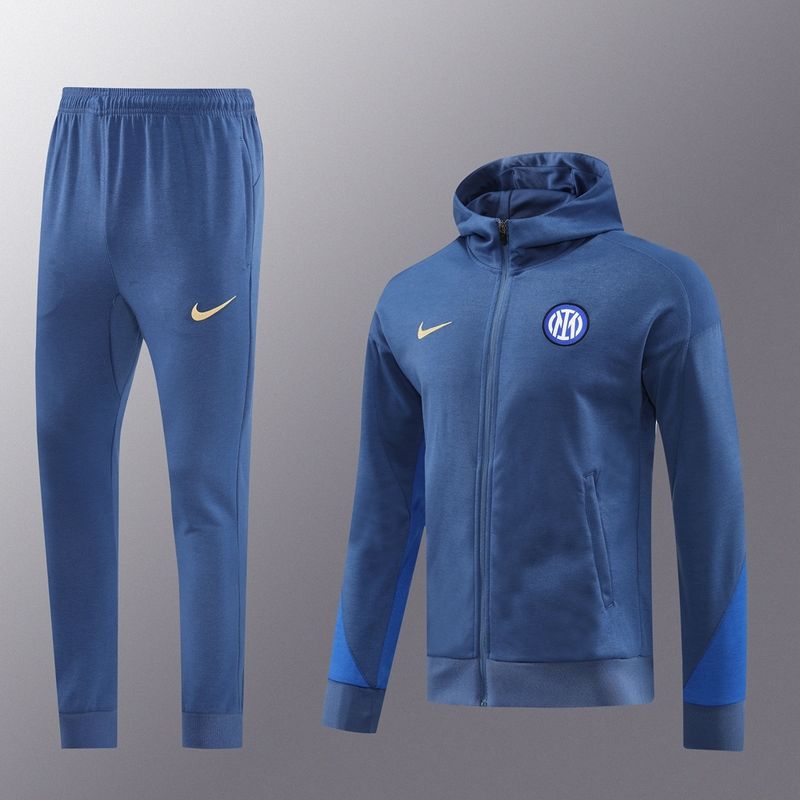 Inter Milan Blue Hooded Tracksuit Set