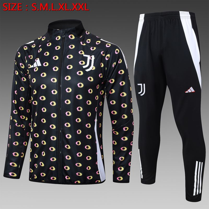 Juventus Black Long Sleeve Tracksuit Set