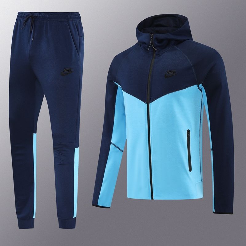 Nike Navy and Blue Hooded Tracksuit Set