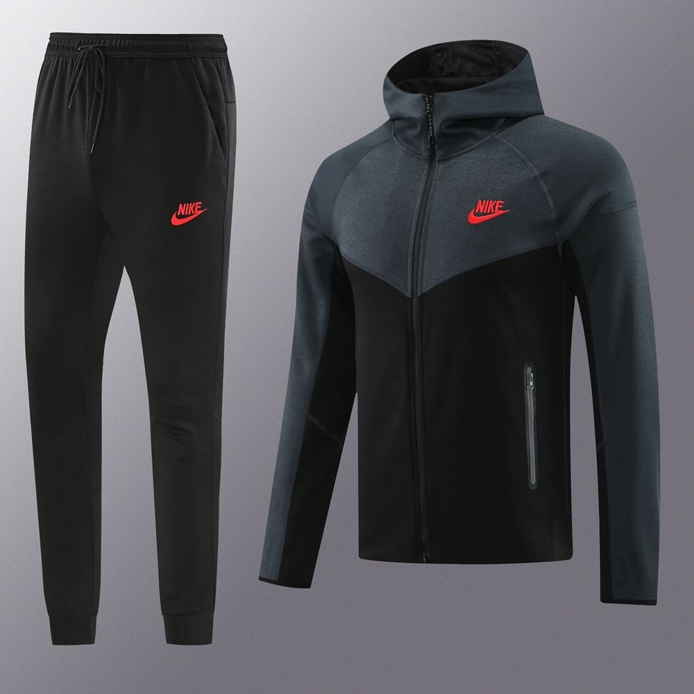Nike Grey and Black Hooded Tracksuit Set Nike Grey and Black Hooded Tracksuit Set