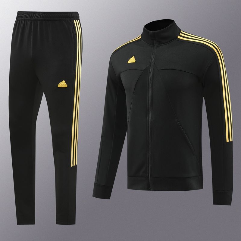 Adidas Black and Yellow Tracksuit Set