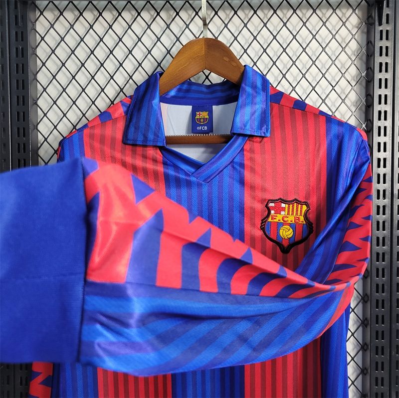 Barcelona Home 91/92 Long Sleeve Retro Jersey