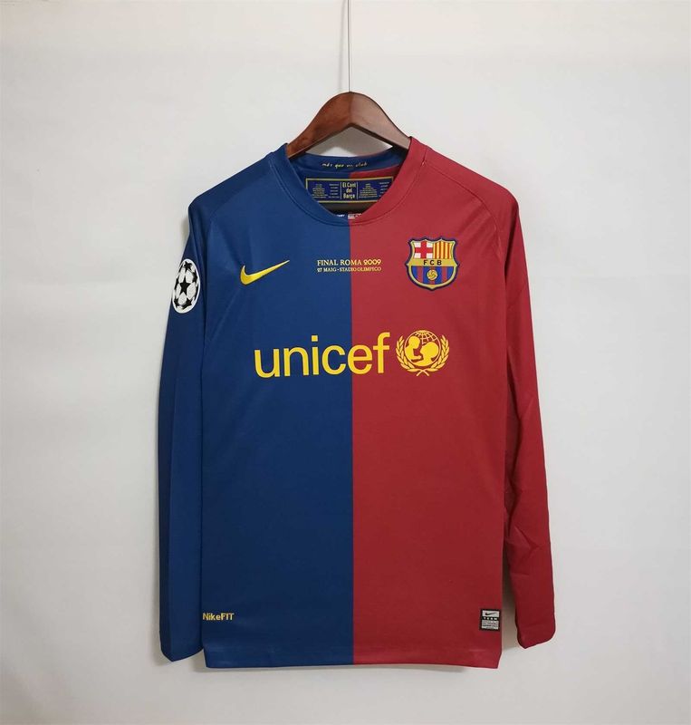 Barcelona Home 08/09 Long Sleeve Retro Jersey