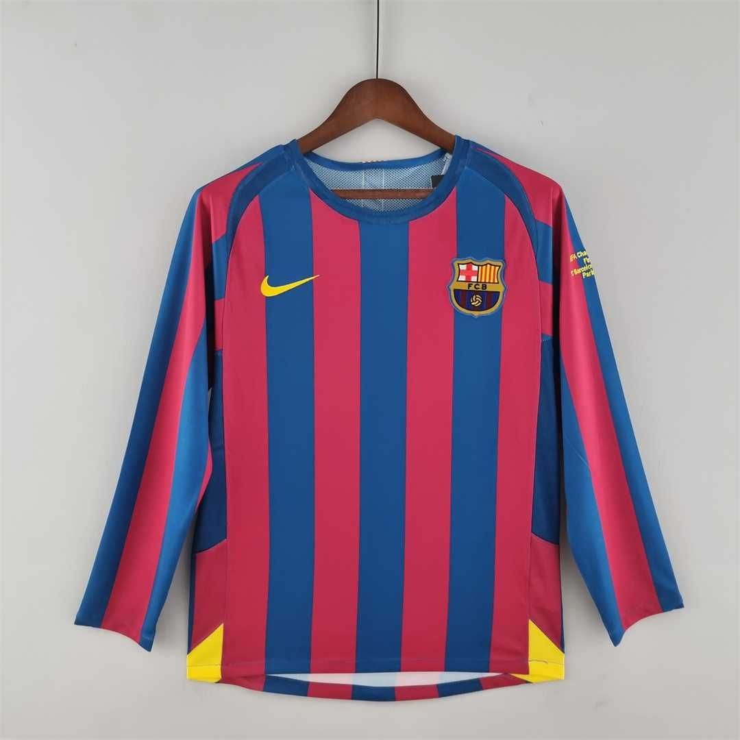 Barcelona Home 05/06 Long Sleeve Retro Jersey Barcelona Home 05/06 Long Sleeve Retro Jersey