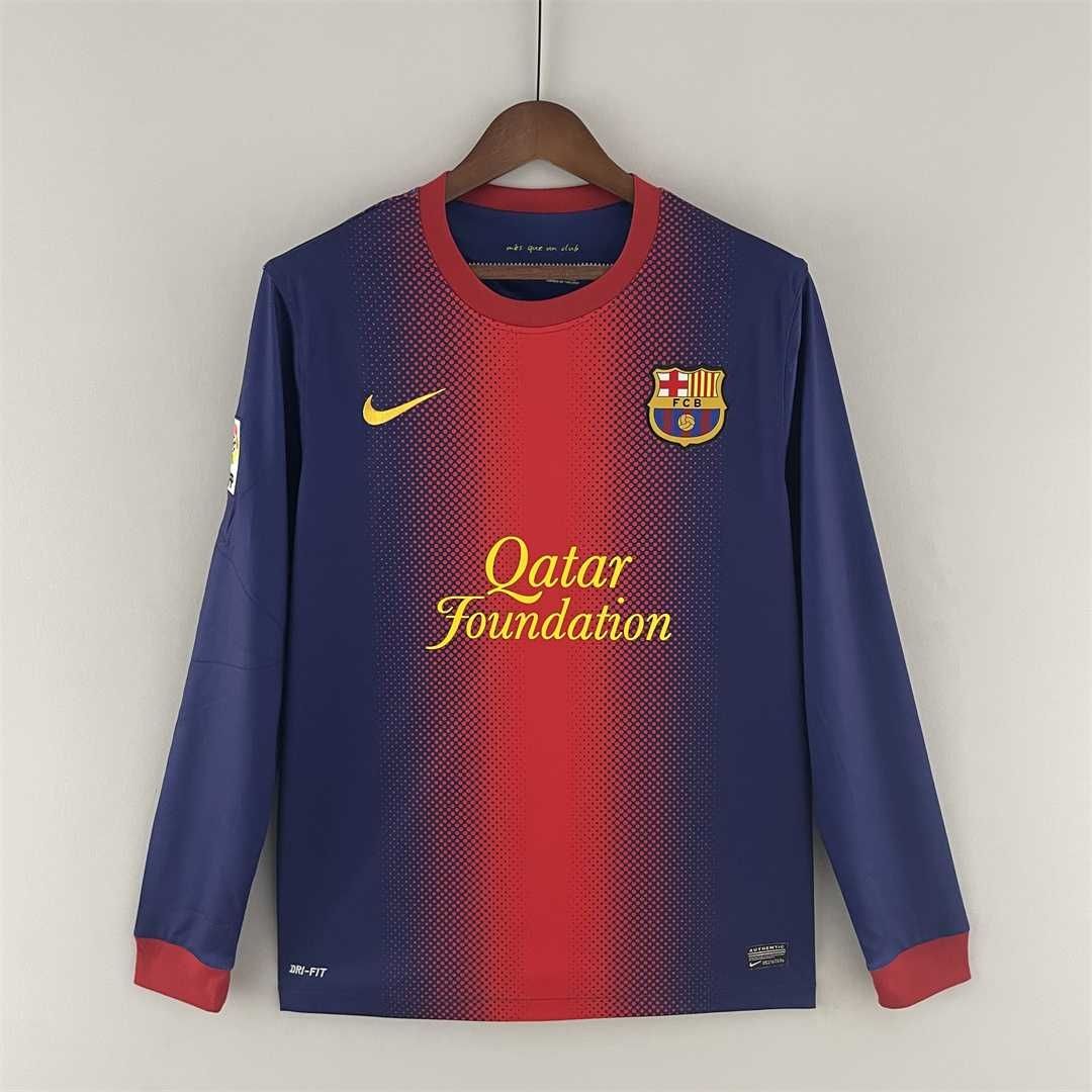 Barcelona Home 12/13 Long Sleeve Retro Jersey Barcelona Home 12/13 Long Sleeve Retro Jersey