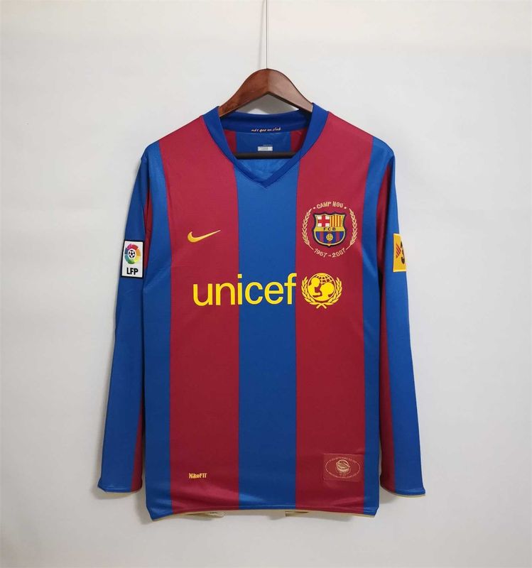 Barcelona Home 07/08 Long Sleeve Retro Jersey