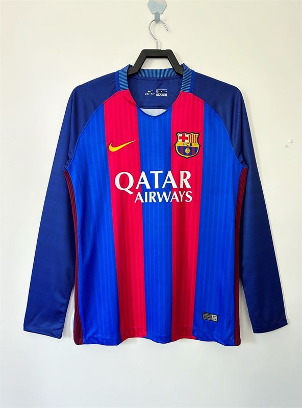 Barcelona Home 16/17 Long Sleeve Retro Jersey