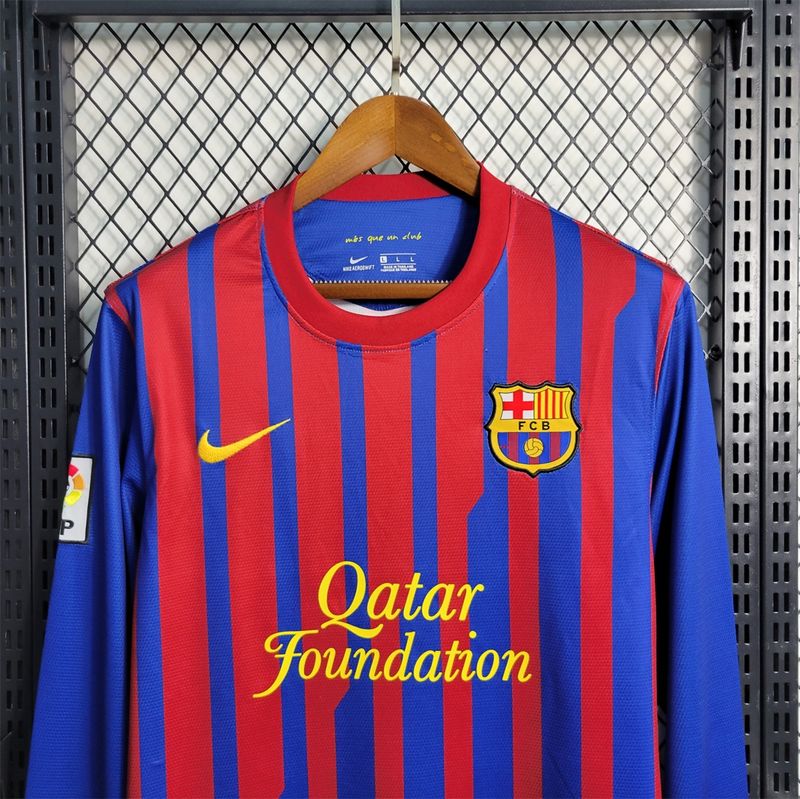 Barcelona Home 11/12 Long Sleeve Retro Jersey