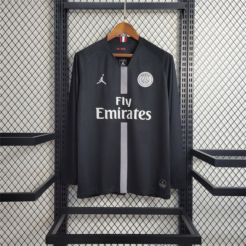 PSG Black 18/19 Long Sleeve Retro Jersey