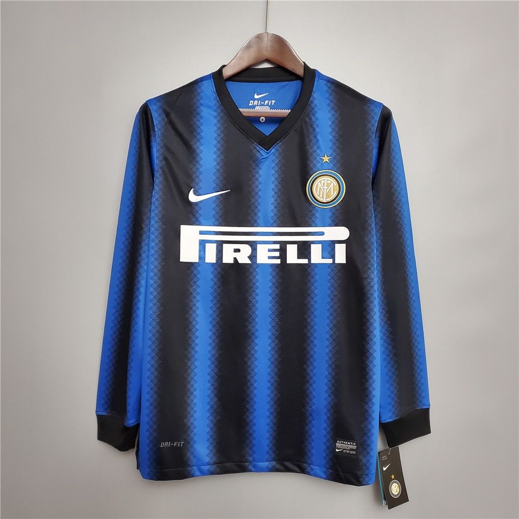 Inter Milan Home 10/11 Long Sleeve Retro Jersey  Inter Milan Home 10/11 Long Sleeve Retro Jersey