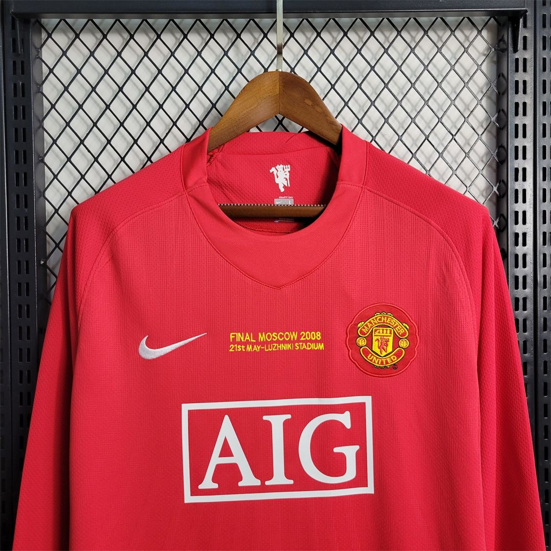 Man United Home 07/09 Long Sleeve Retro Jersey 