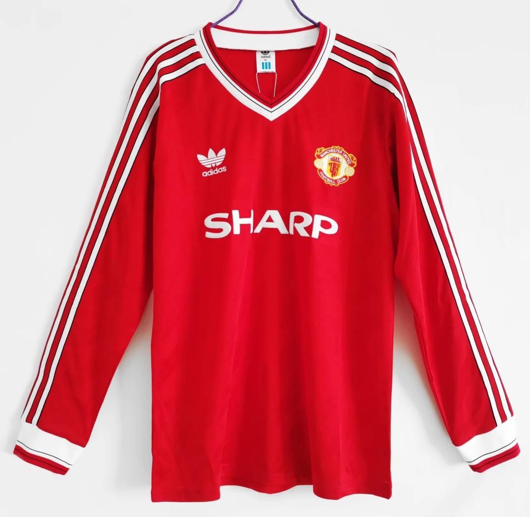 Man United Home 86/88 Long Sleeve Retro Jersey  Man United Home 86/88 Long Sleeve Retro Jersey