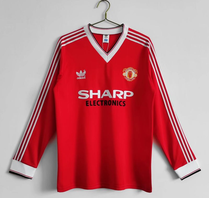 Man United Home 82/83 Long Sleeve Retro Jersey 