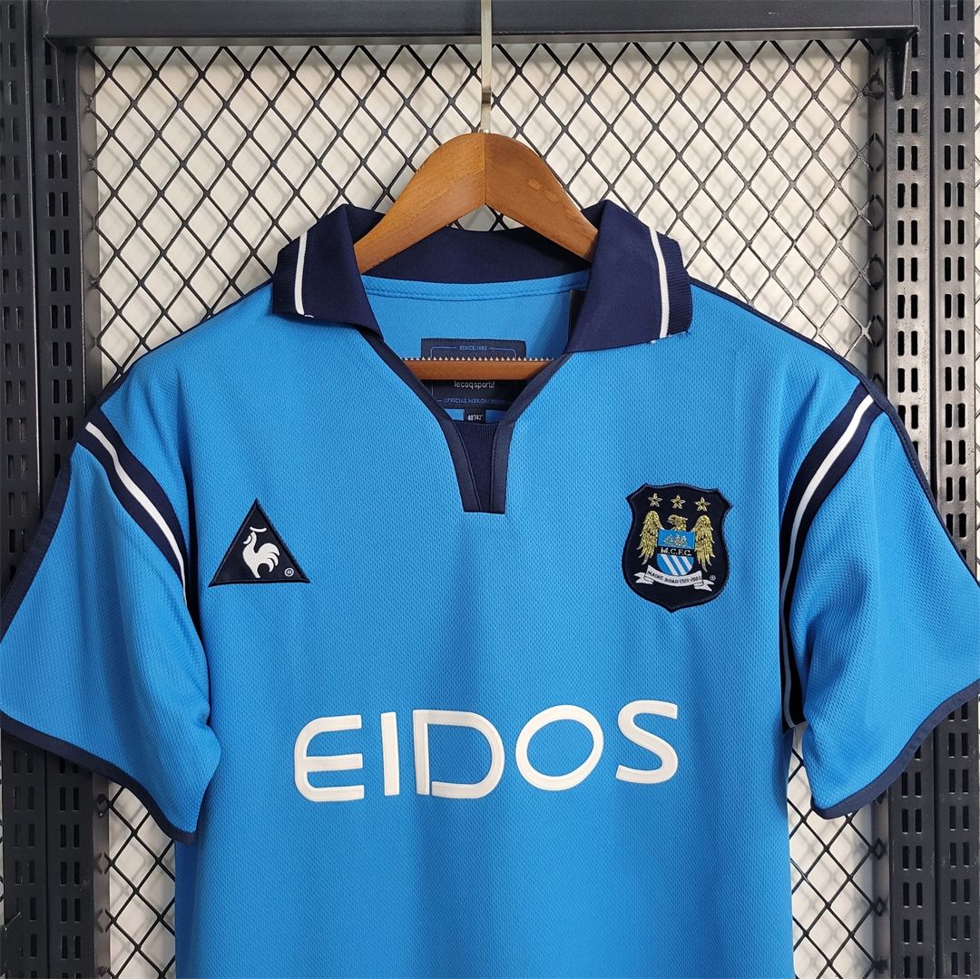 Manchester City Home 01/02 Retro Jersey  Manchester City Home 01/02 Retro Jersey