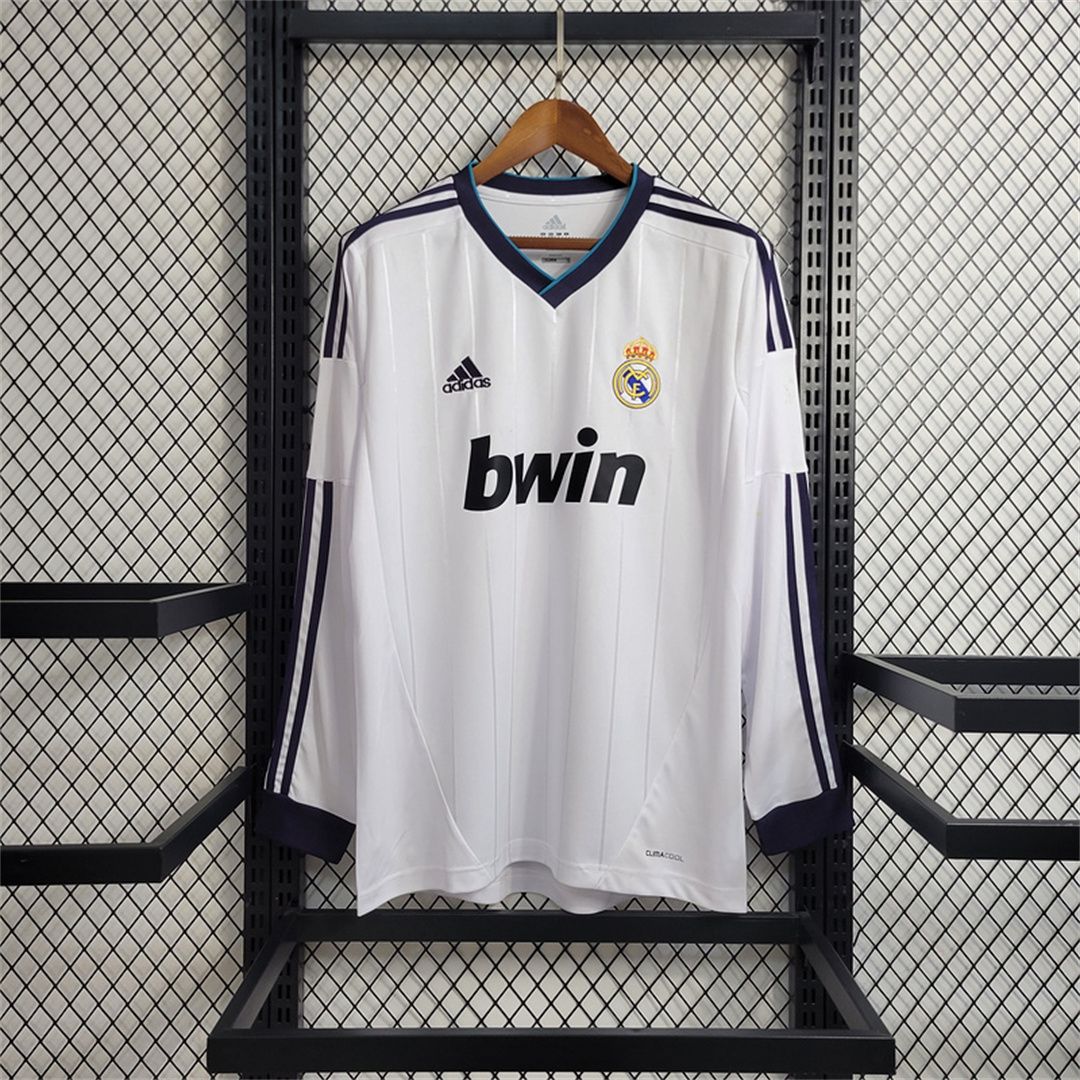 Real Madrid Home 12/13 Long Sleeve Retro Jersey  Real Madrid Home 12/13 Long Sleeve Retro Jersey