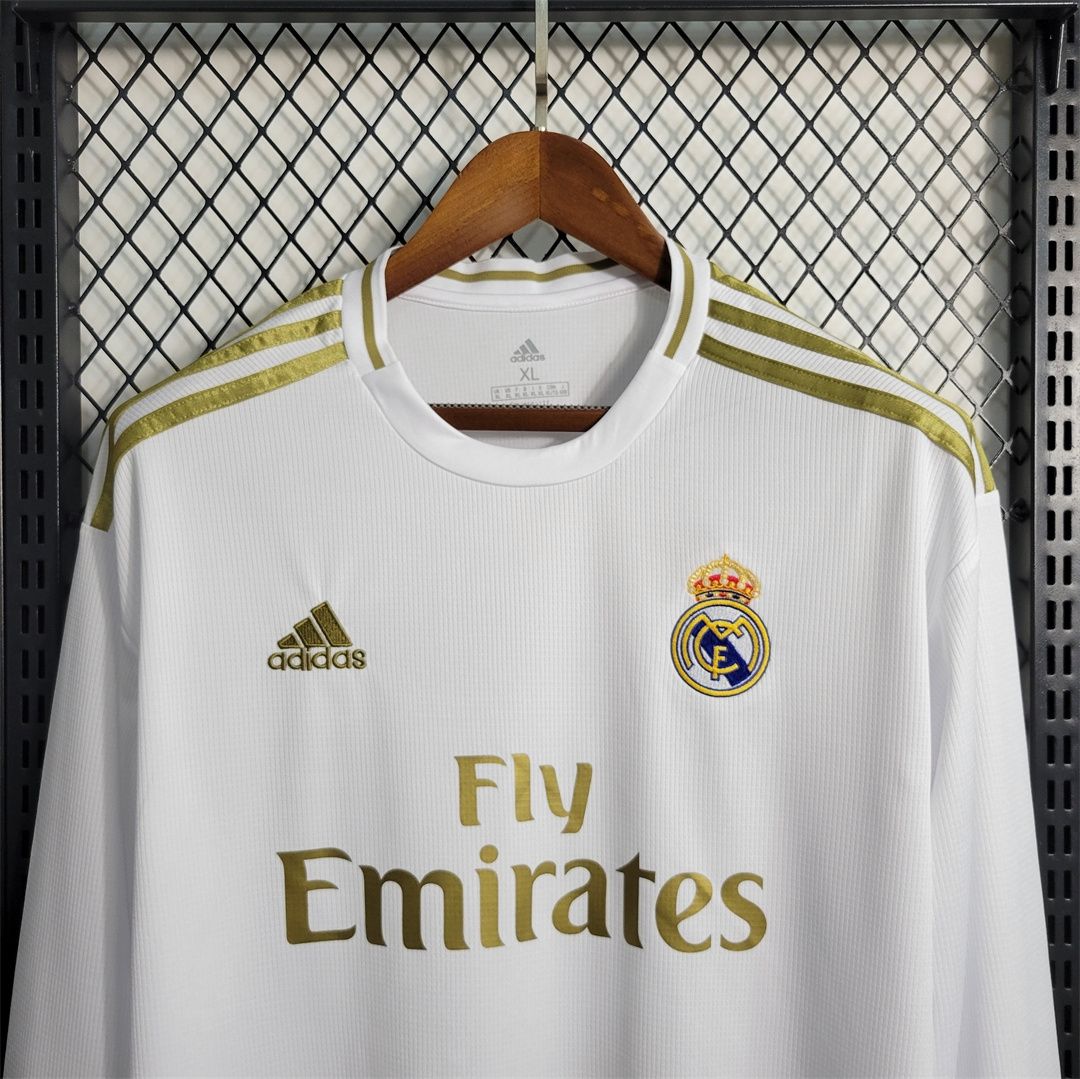 Real Madrid Home 19/20 Long Sleeve Retro Jersey  Real Madrid Home 19/20 Long Sleeve Retro Jersey
