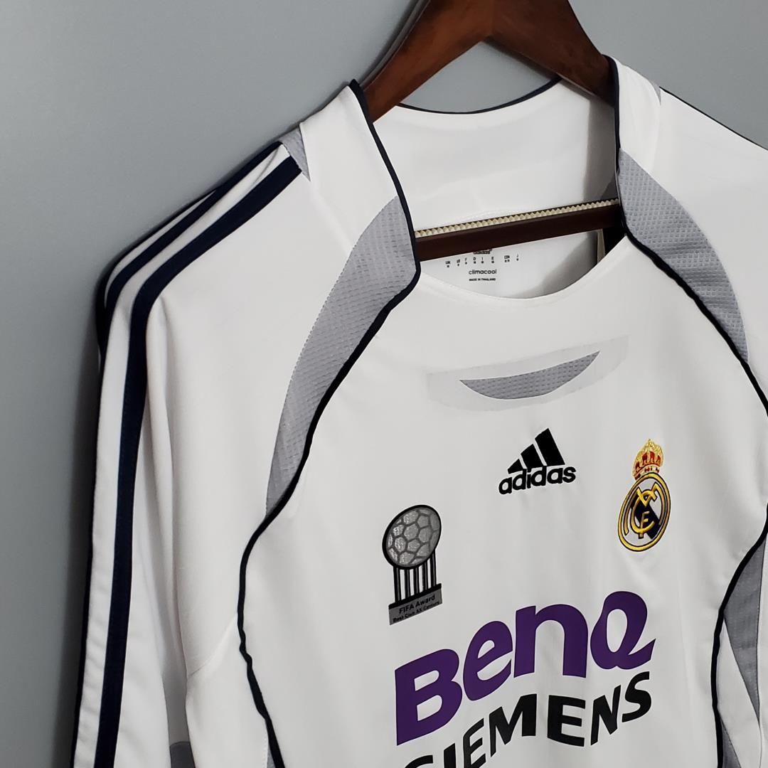 Real Madrid Home 06/07 Long Sleeve Retro Jersey  Real Madrid Home 06/07 Long Sleeve Retro Jersey