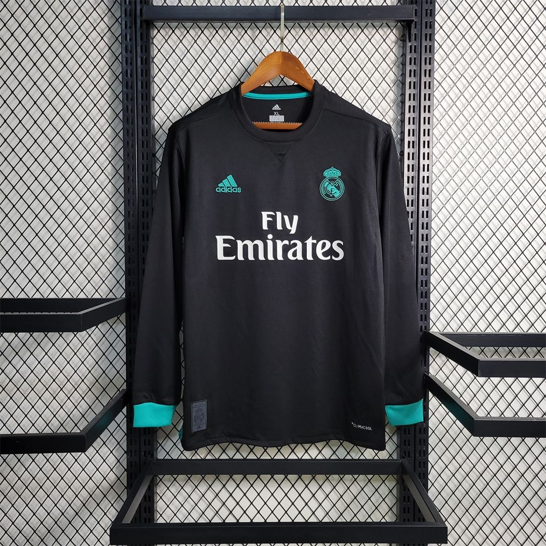 Real Madrid Away 17/18 Long Sleeve Retro Jersey  Real Madrid Away 17/18 Long Sleeve Retro Jersey