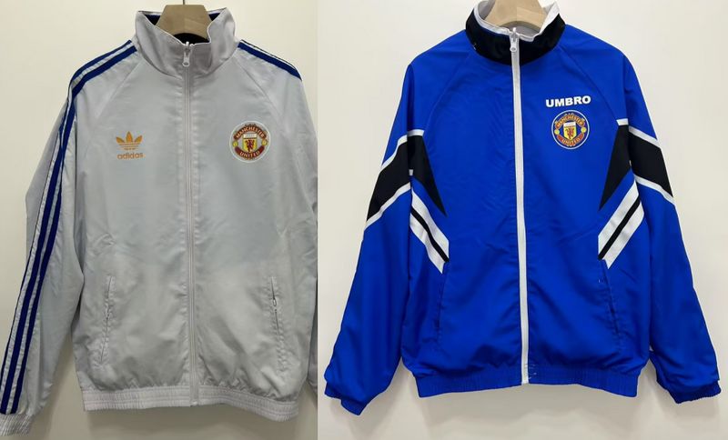 Man United Blue and Grey Reversible Windbreaker 