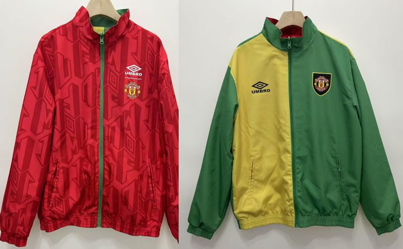 Man United Red, Yellow and Green Reversible Windbreaker  Man United Red, Yellow and Green Reversible Windbreaker