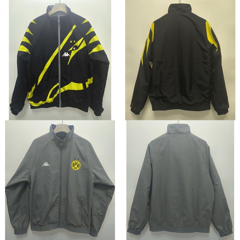Dortmund Black, Yellow and Grey Reversible Windbreaker  Dortmund Black, Yellow and Grey Reversible Windbreaker