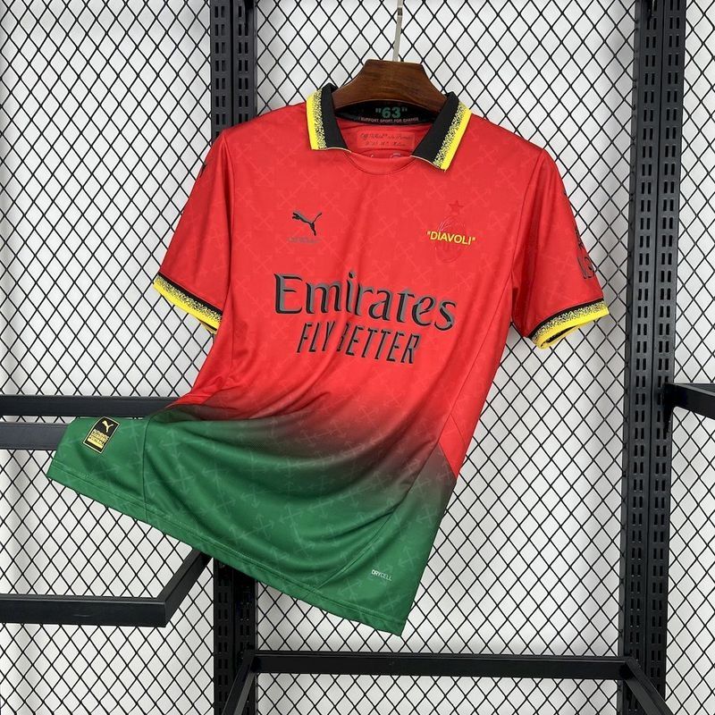 AC Milan Red and Green Special Jersey AC Milan Red and Green Special Jersey