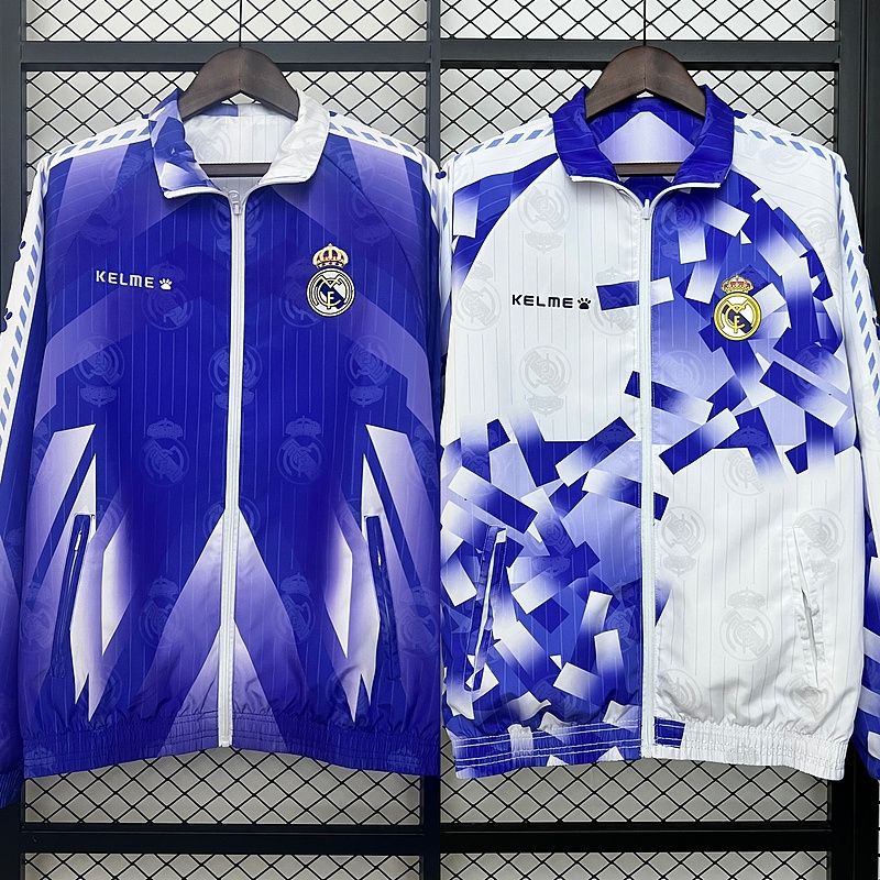 Real Madrid Blue and White Reversible Windbreaker 