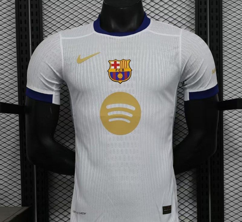Barcelona White and Tan Special Vapor Jersey
