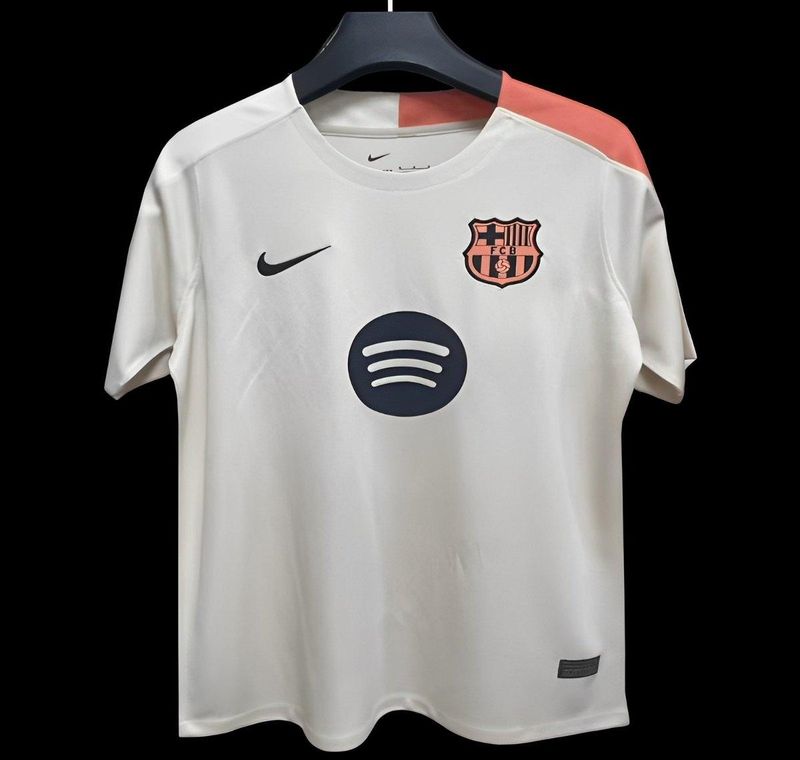 Barcelona White and Peach Special Jersey