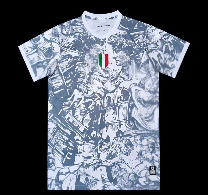 Italy White and Blue Special Stadium Jersey