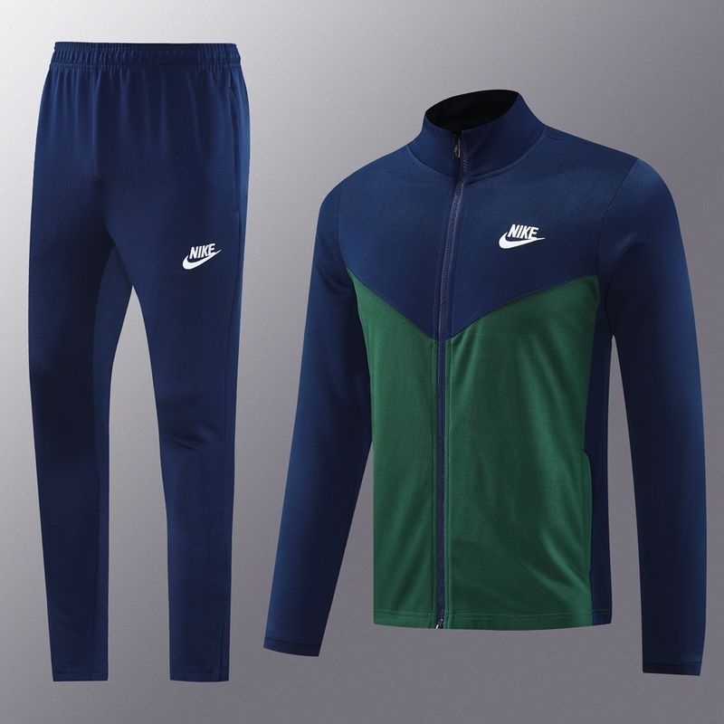 Nike Navy and Green Tracksuit Set