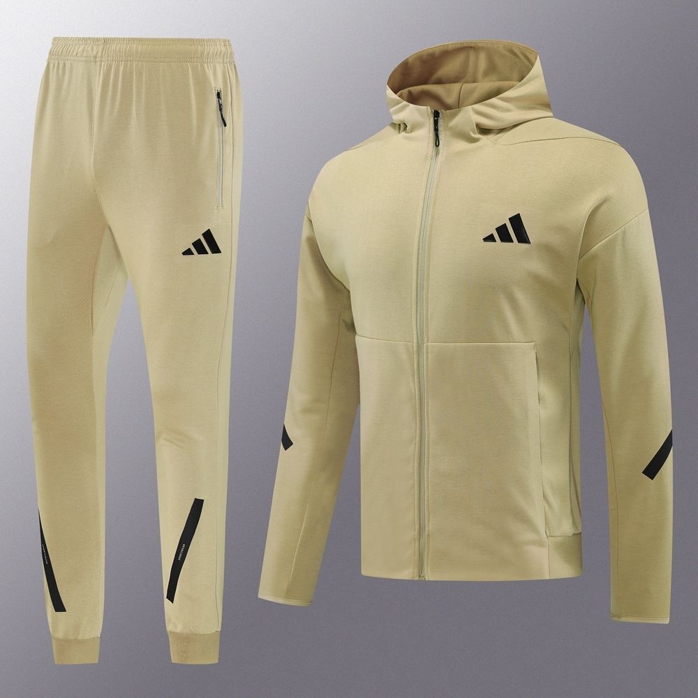 Adidas Beige Hooded Tracksuit Set Adidas Beige Hooded Tracksuit Set