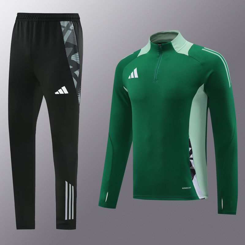 Adidas Green and Black Long Sleeve Training Set